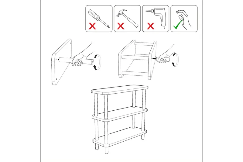 Andifli Bokhylla 80x75 cm - Svart - Förvaring - Hyllor - Bokhylla