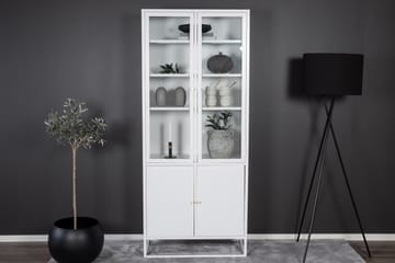 Bakal Bokhylla med Dörrar 80 cm i Glas och Metall - Vit - Förvaring - Hyllor - Bokhylla