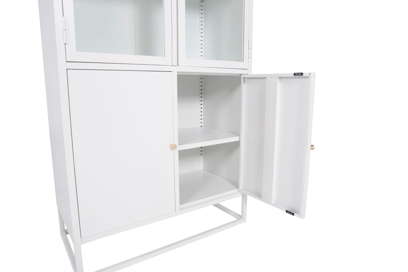 Bakal Bokhylla med Dörrar 80 cm i Glas och Metall - Vit - Förvaring - Hyllor - Bokhylla