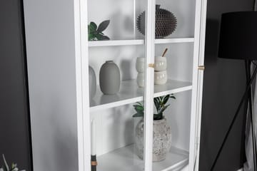 Bakal Bokhylla med Dörrar 80 cm i Glas och Metall - Vit - Förvaring - Hyllor - Bokhylla
