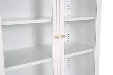 Bakal Bokhylla med Dörrar 80 cm i Glas och Metall - Vit - Förvaring - Hyllor - Bokhylla