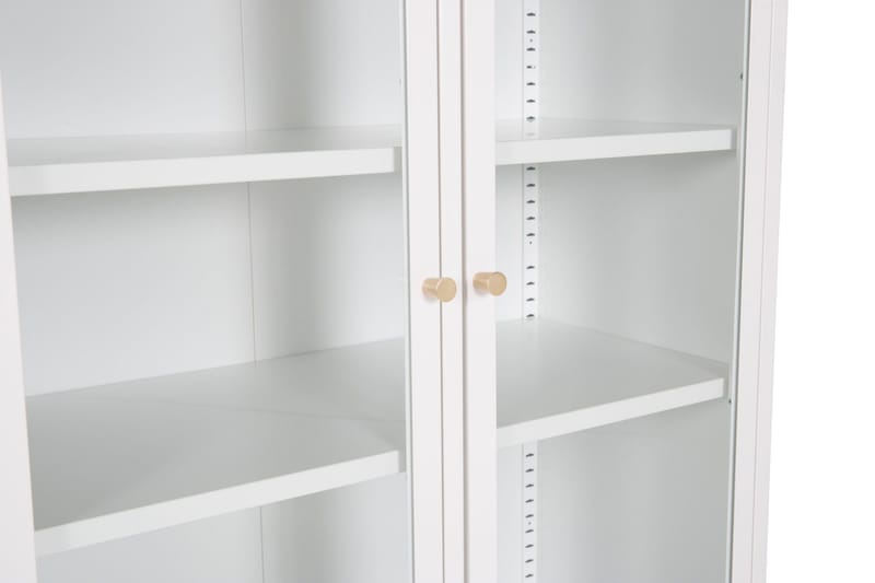 Bakal Bokhylla med Dörrar 80 cm i Glas och Metall - Vit - Förvaring - Hyllor - Bokhylla