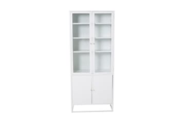 Bakal Bokhylla med Dörrar 80 cm i Glas och Metall - Vit - Förvaring - Hyllor - Bokhylla