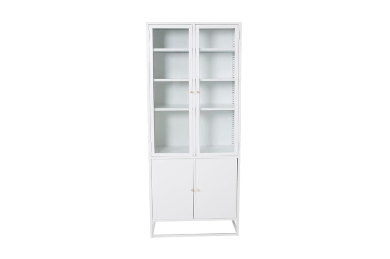 Bakal Bokhylla med Dörrar 80 cm i Glas och Metall - Vit - Förvaring - Hyllor - Bokhylla