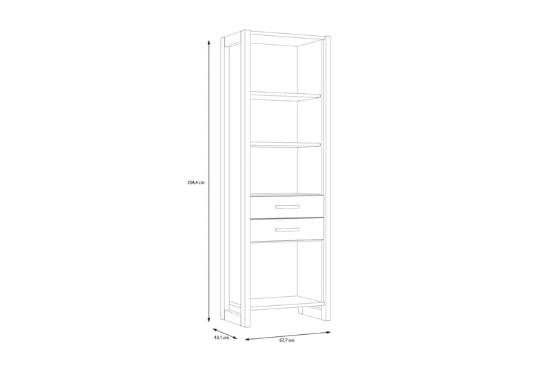 BALESTI Garderob 62x120 cm Brun/Grå - Förvaring - Hyllor - Bokhylla