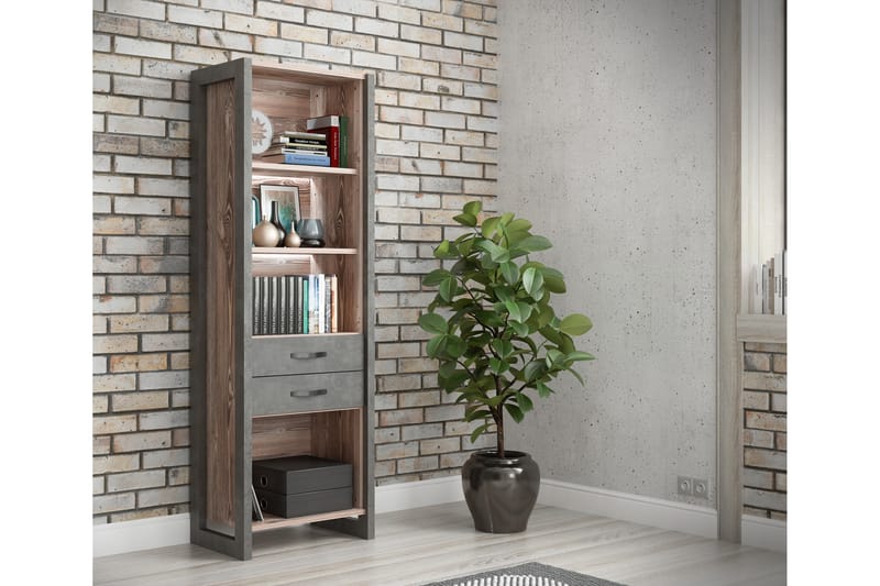 BALESTI Garderob 62x120 cm Brun/Grå - Förvaring - Hyllor - Bokhylla