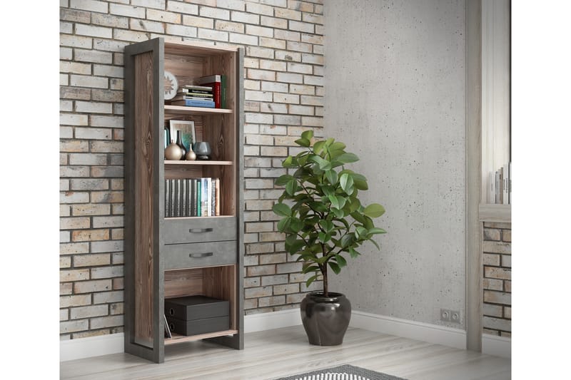 BALESTI Garderob 62x120 cm Brun/Grå - Förvaring - Hyllor - Bokhylla