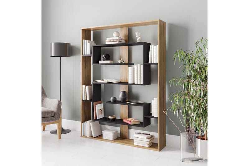 BARKHURST Bokhylla 120 cm Svart/Ek - Förvaring - Hyllor - Bokhylla