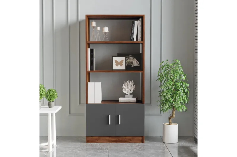 Barrock Bokhylla 38x64 cm - Teak/Antracit - Förvaring - Hyllor - Bokhylla