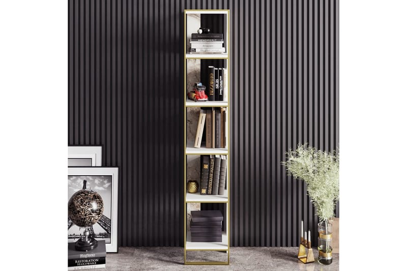 Bascle Bokhylla 32 cm - Guld|Vit - Förvaring - Hyllor - Bokhylla