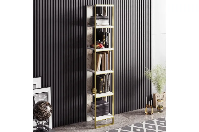 Bascle Bokhylla 32 cm - Guld|Vit - Förvaring - Hyllor - Bokhylla