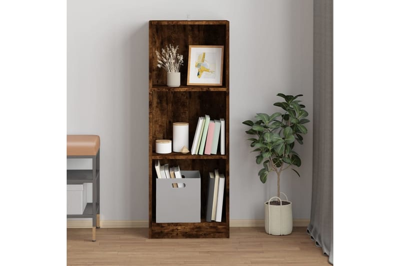 beBasic Bokhylla 3 hyllor rökfärgad ek 40x24x109 cm konstruerat trä - Förvaring - Hyllor - Bokhylla