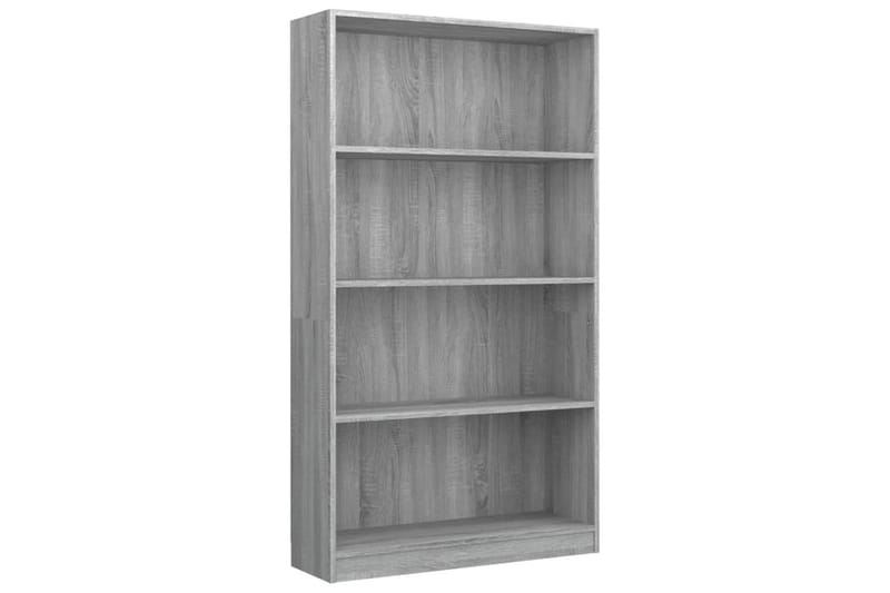 beBasic Bokhylla 4 hyllor Grå Sonoma 80x24x142 cm konstruerat trä - Förvaring - Hyllor - Bokhylla