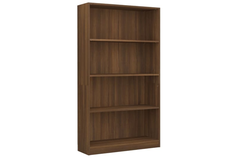 beBasic Bokhylla 4 hyllor rökfärgad Brun ek 80x24x142cm konstruerat trä - Förvaring - Hyllor - Bokhylla