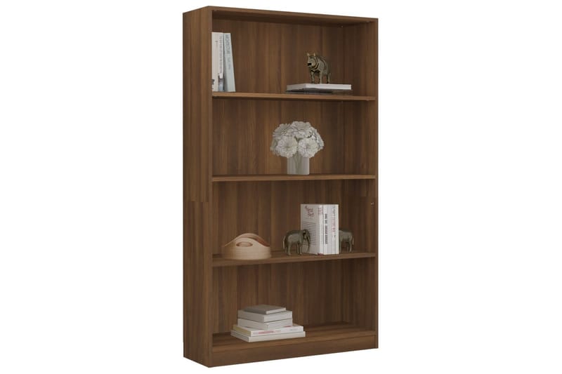 beBasic Bokhylla 4 hyllor rökfärgad Brun ek 80x24x142cm konstruerat trä - Förvaring - Hyllor - Bokhylla