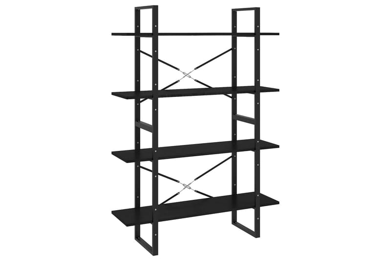 beBasic Bokhylla 4 hyllplan svart 100x30x140 cm massiv furu - Förvaring - Hyllor - Bokhylla