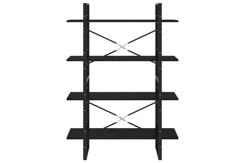 beBasic Bokhylla 4 hyllplan svart 100x30x140 cm massiv furu - Förvaring - Hyllor - Bokhylla