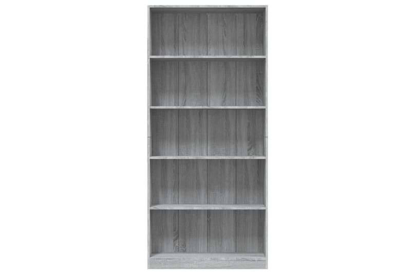 beBasic Bokhylla 5 hyllor grå sonoma 80x24x175 cm konstruerat trä - Förvaring - Hyllor - Bokhylla