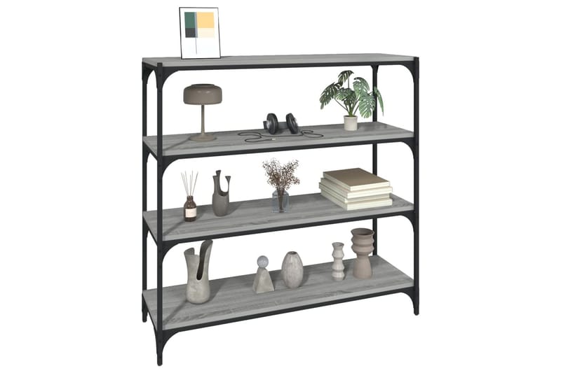 beBasic Bokhylla grå sonoma 100x33x100 cm konstruerat trä och stål - Förvaring - Hyllor - Bokhylla