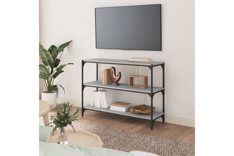 beBasic Bokhylla grå sonoma 100x33x70,5 cm konstruerat trä och stål - Förvaring - Hyllor - Bokhylla