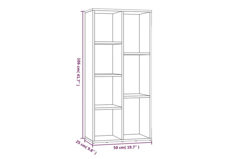 beBasic Bokhylla grå sonoma 50x25x106 cm - Förvaring - Hyllor - Bokhylla