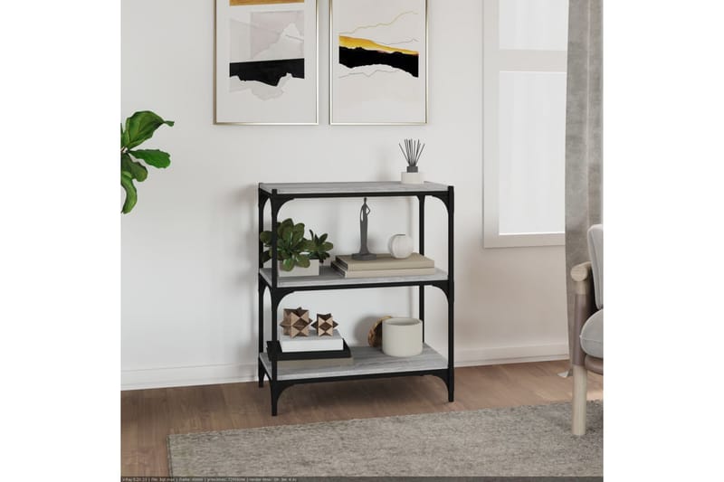 beBasic Bokhylla grå sonoma 60x33x70,5 cm konstruerat trä och stål - Förvaring - Hyllor - Bokhylla