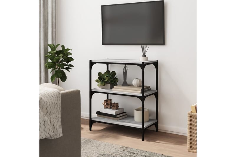 beBasic Bokhylla grå sonoma 60x33x70,5 cm konstruerat trä och stål - Förvaring - Hyllor - Bokhylla