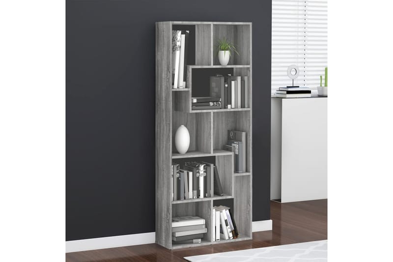 beBasic Bokhylla grå sonoma 67x24x161 cm konstruerat trä - Förvaring - Hyllor - Bokhylla