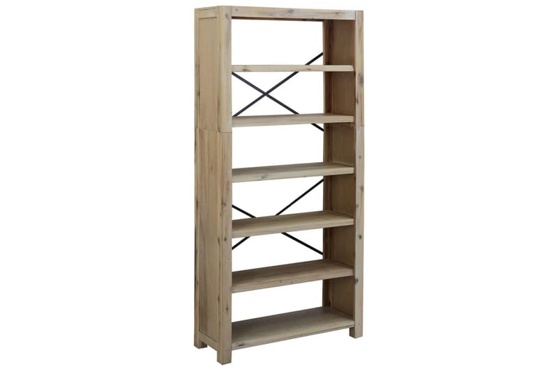 beBasic Bokhylla med 6 hyllor 80x30x170 cm massiv akacia - Förvaring - Hyllor - Bokhylla