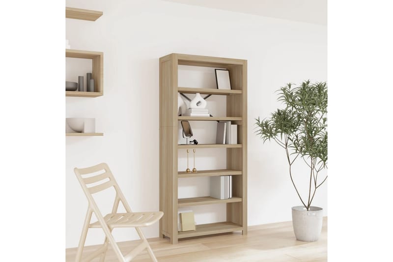 beBasic Bokhylla med 6 hyllor 80x30x170 cm massiv akacia - Förvaring - Hyllor - Bokhylla