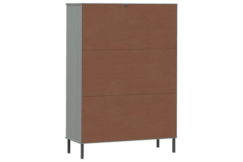beBasic Bokhylla med metallben OSLO grå 90x35x128,5 cm massivt trä - Förvaring - Hyllor - Bokhylla