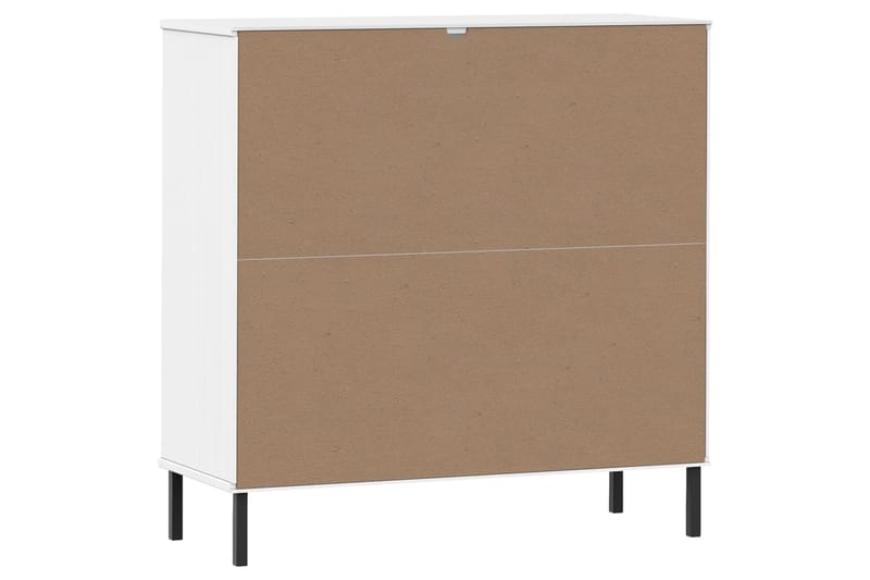 beBasic Bokhylla med metallben OSLO vit 90x35x90,5 cm massivt trä - Förvaring - Hyllor - Bokhylla