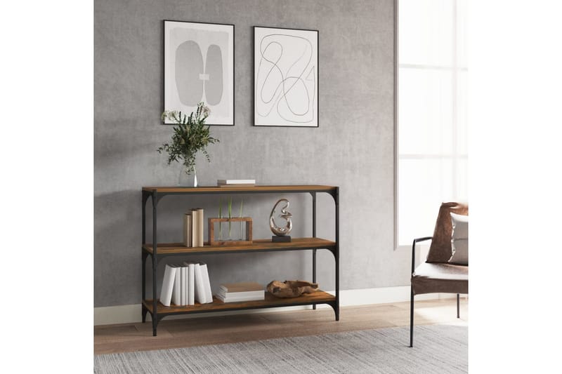 beBasic Bokhylla rökf�ärgad ek 100x33x70,5 cm konstruerat trä och stål - Förvaring - Hyllor - Bokhylla