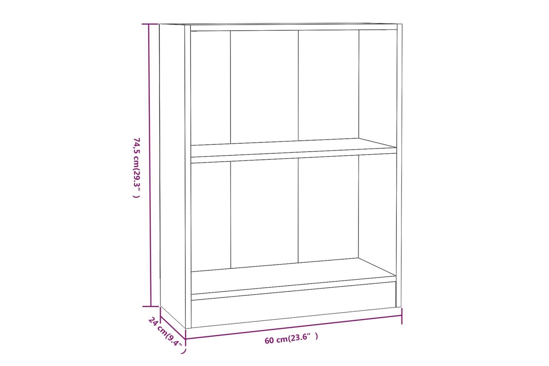 beBasic Bokhylla rökfärgad ek 60x24x74,5 cm konstruerat trä - Förvaring - Hyllor - Bokhylla