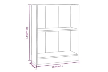 beBasic Bokhylla rökfärgad ek 60x24x74,5 cm konstruerat trä - Förvaring - Hyllor - Bokhylla