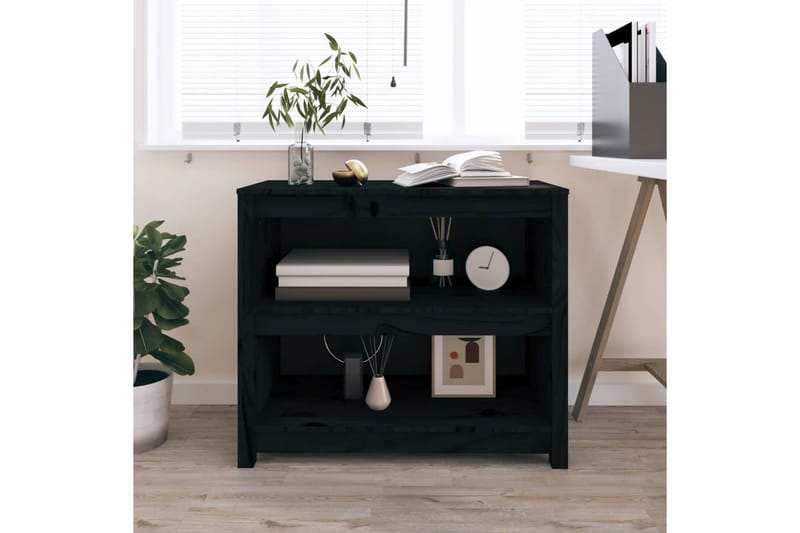 beBasic Bokhylla svart 80x35x68 cm massiv furu - Förvaring - Hyllor - Bokhylla