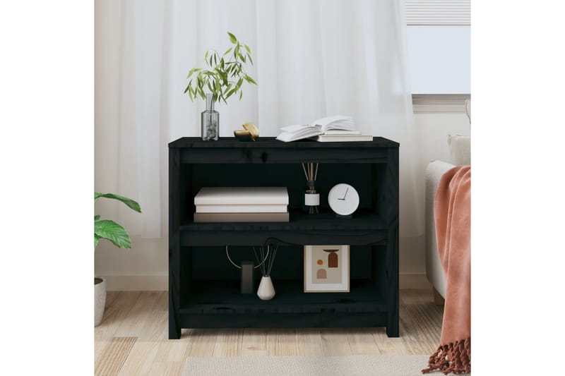 beBasic Bokhylla svart 80x35x68 cm massiv furu - Förvaring - Hyllor - Bokhylla