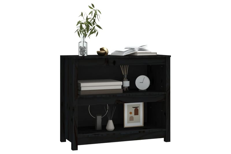 beBasic Bokhylla svart 80x35x68 cm massiv furu - Förvaring - Hyllor - Bokhylla
