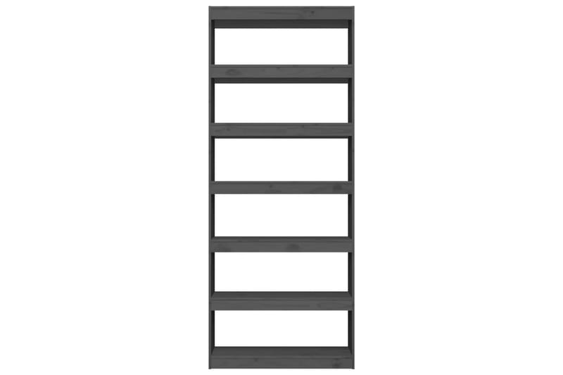beBasic Bokhylla/rumsavdelar grå 80x30x199,5 cm massiv furu - Förvaring - Hyllor - Bokhylla