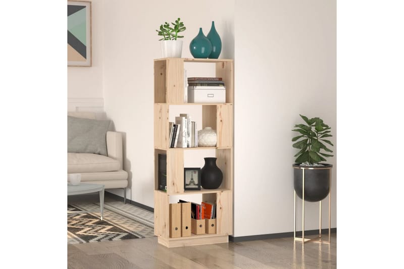 beBasic Bokhylla/rumsavdelare 51x25x132 cm massiv furu - Förvaring - Hyllor - Bokhylla