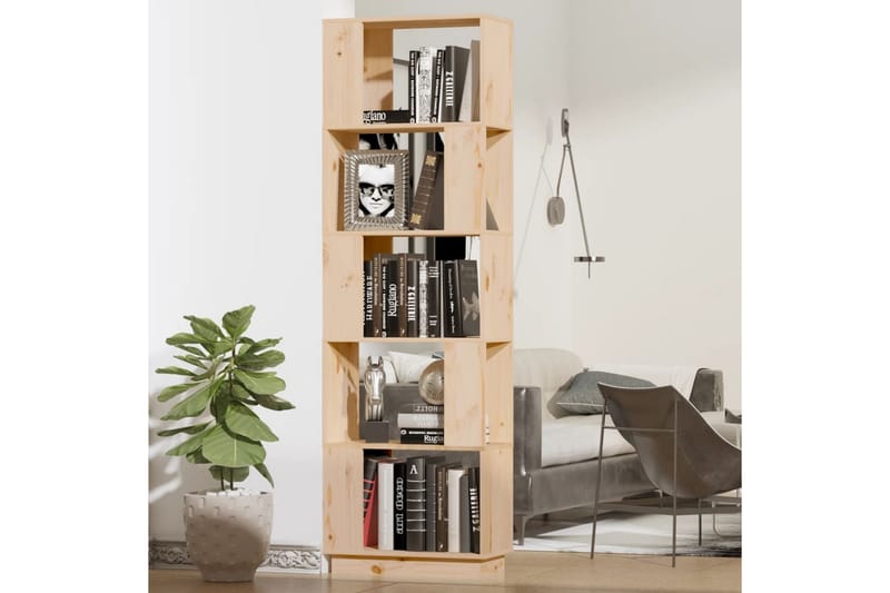 beBasic Bokhylla/rumsavdelare 51x25x163,5 cm massiv furu - Förvaring - Hyllor - Bokhylla