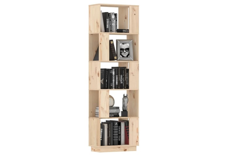 beBasic Bokhylla/rumsavdelare 51x25x163,5 cm massiv furu - Förvaring - Hyllor - Bokhylla