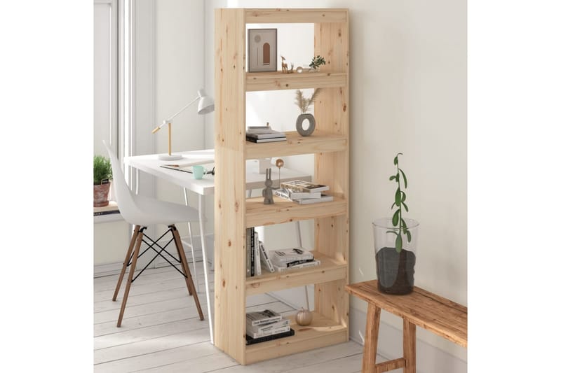 beBasic Bokhylla/rumsavdelare 60x30x167,5 cm massiv furu - Förvaring - Hyllor - Bokhylla