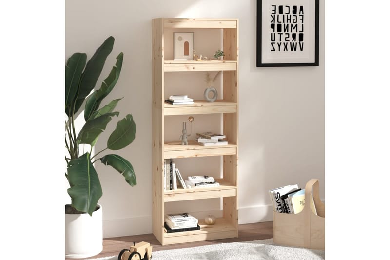 beBasic Bokhylla/rumsavdelare 60x30x167,5 cm massiv furu - Förvaring - Hyllor - Bokhylla