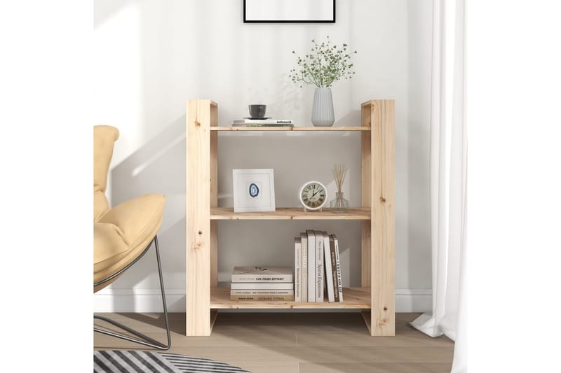 beBasic Bokhylla/rumsavdelare 80x35x91 cm massiv furu - Förvaring - Hyllor - Bokhylla