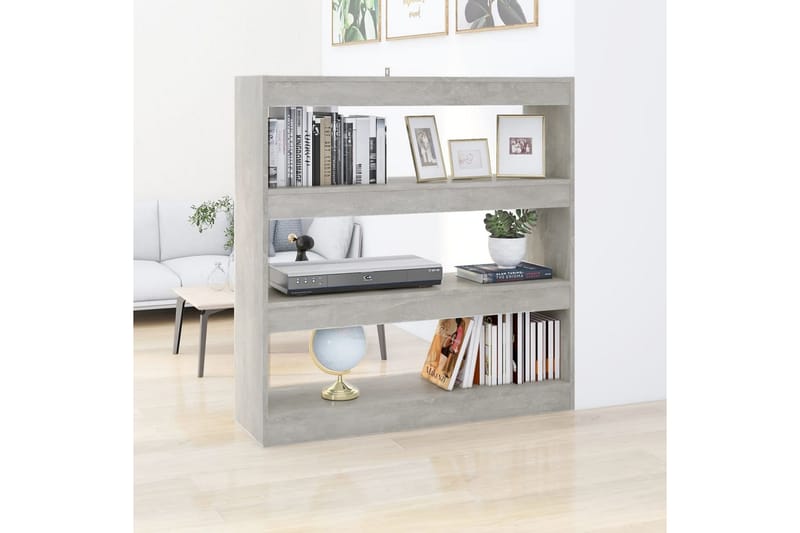 beBasic Bokhylla/Rumsavdelare betonggrå 100x30x103 cm - Förvaring - Hyllor - Bokhylla