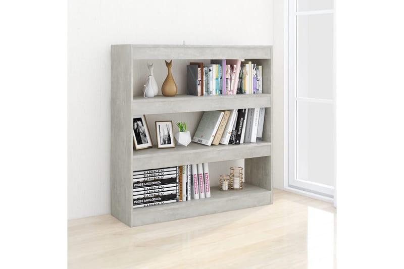 beBasic Bokhylla/Rumsavdelare betonggrå 100x30x103 cm - Förvaring - Hyllor - Bokhylla
