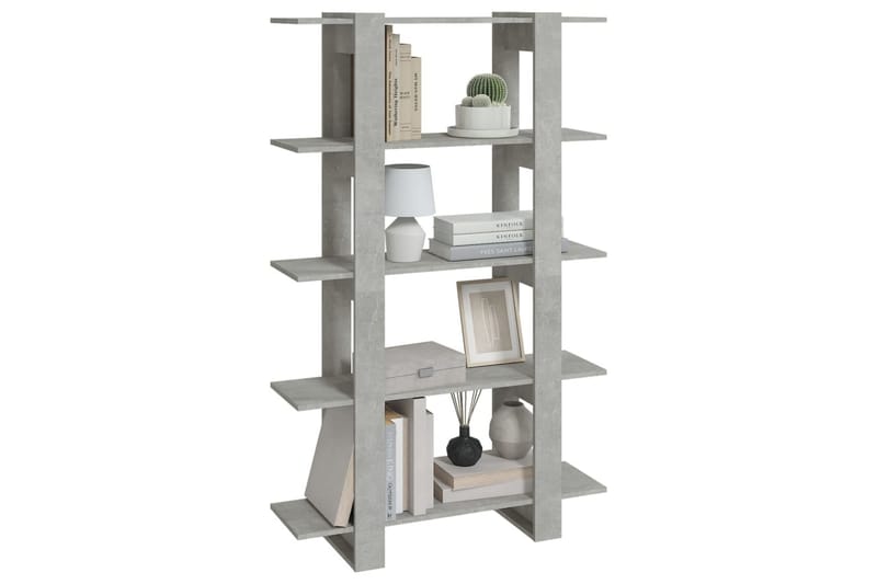 beBasic Bokhylla/rumsavdelare betonggrå 100x30x160 cm - Förvaring - Hyllor - Bokhylla