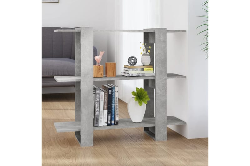 beBasic Bokhylla/rumsavdelare betonggrå 100x30x87 cm - Förvaring - Hyllor - Bokhylla