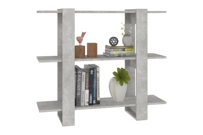 beBasic Bokhylla/rumsavdelare betonggrå 100x30x87 cm - Förvaring - Hyllor - Bokhylla